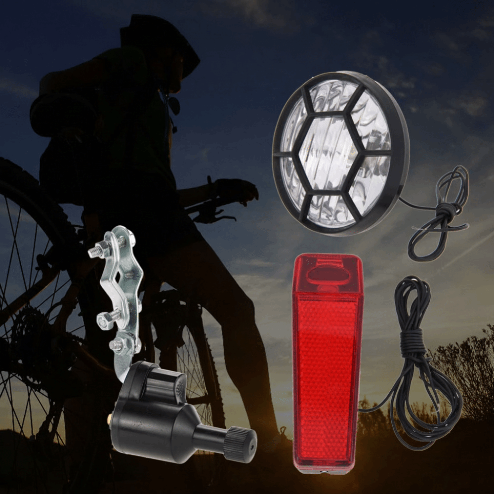 Bike Dynamo Light - Dynamo Bicycle Lights Set No Batteries