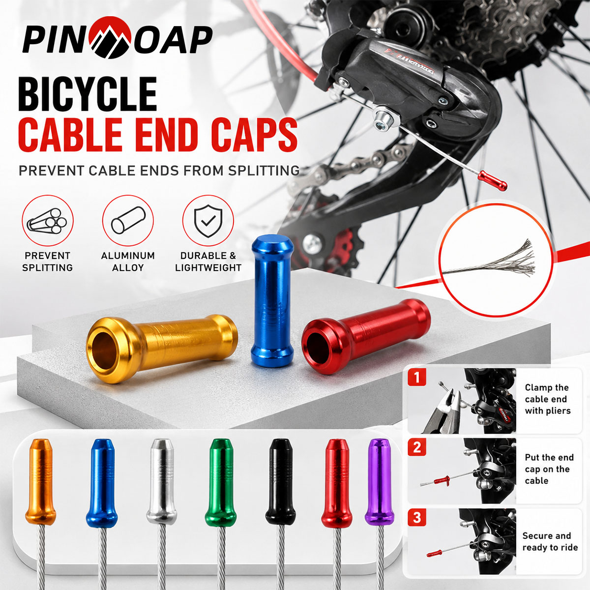 Cycling Gear Tips - PINMOAP 100PCS Aluminum Bike Cable End