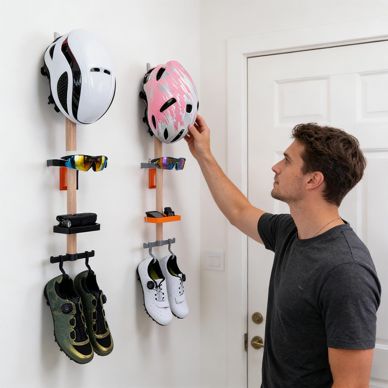 Cycling Gear Wall Storage - Vertical Cycling Gear Organizer Rack, Wall