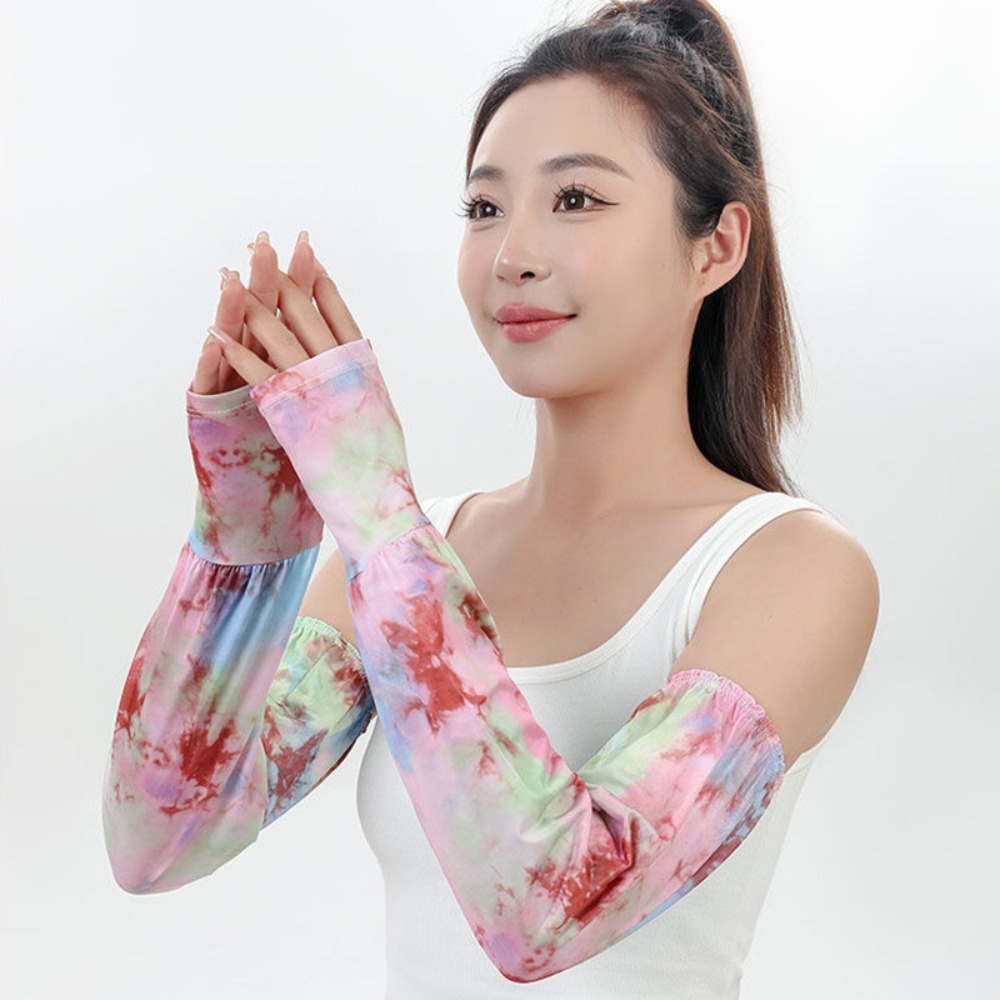 Tie Dyeing Long Ice Silk Sleev - Cycling Gloves ulasan dan harga