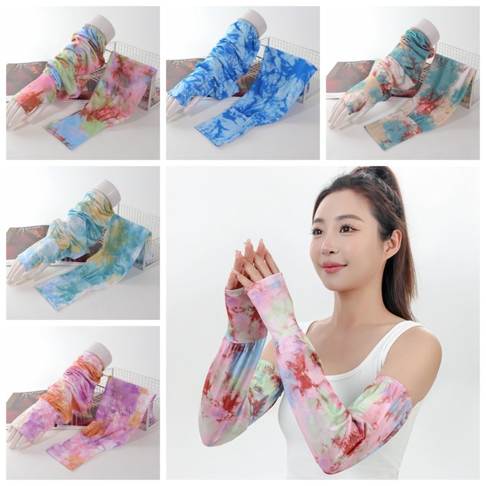 Tie Dyeing Long Ice Silk Sleev - Cycling Gloves ulasan dan harga