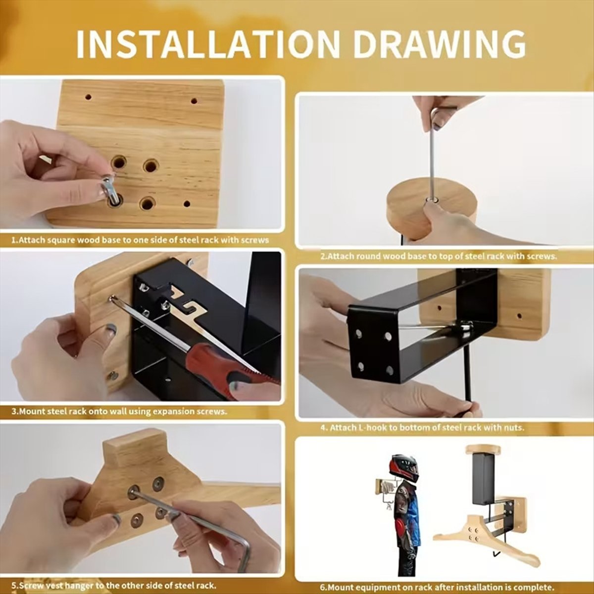 New arrival  Motorcycle Wooden - Cycling Gear Wall Storage ulasan dan harga