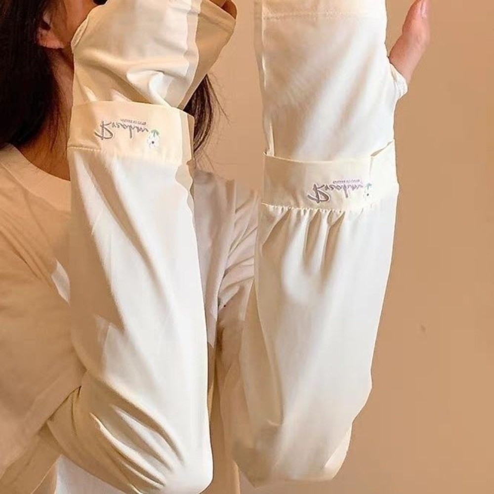 Flower Embroidered Long Ice Si - Cycling Gloves ulasan dan harga