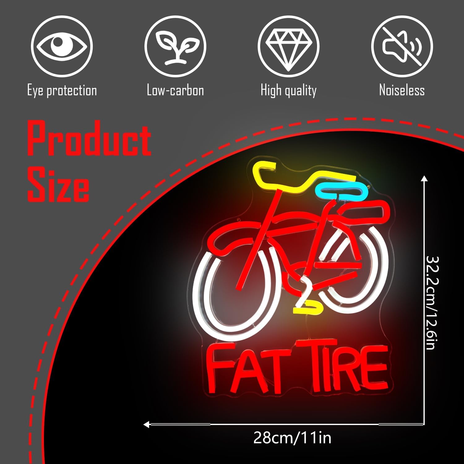 Fat Tire Bike LED Neon Sign US - Cycling Gear Shop ulasan dan harga
