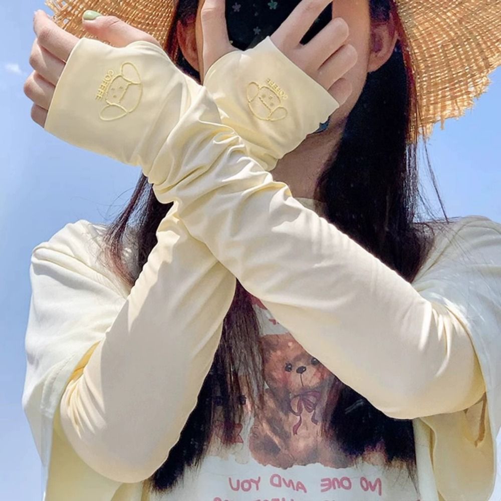 Cute Elastic Long Ice Silk Sle - Cycling Gloves ulasan dan harga
