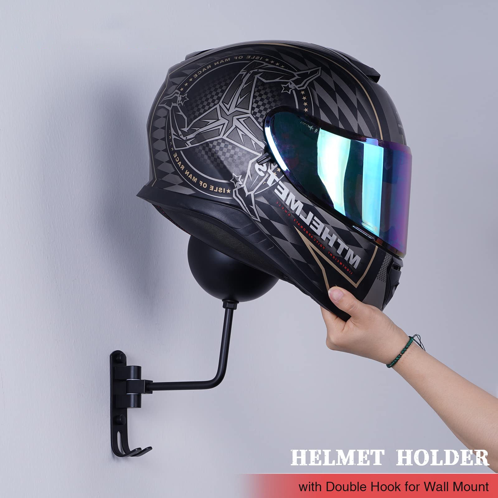 Motorcycle Helmet Wall Mount H - Cycling Gear Wall Storage ulasan dan harga