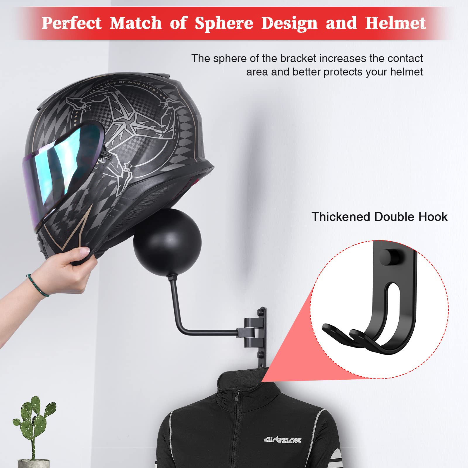 Motorcycle Helmet Wall Mount H - Cycling Gear Wall Storage ulasan dan harga